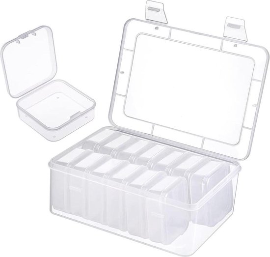 Mini opslag containers - set van 16 - 5x8x6.5 cm Mini opslag containers - set van 16 - 5x8x6.5 cm