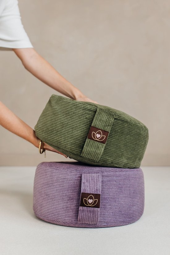 Meditatiekussen eco rib lavendel rond - Lotus - Yoga kussen van Lotus — afbeelding 3