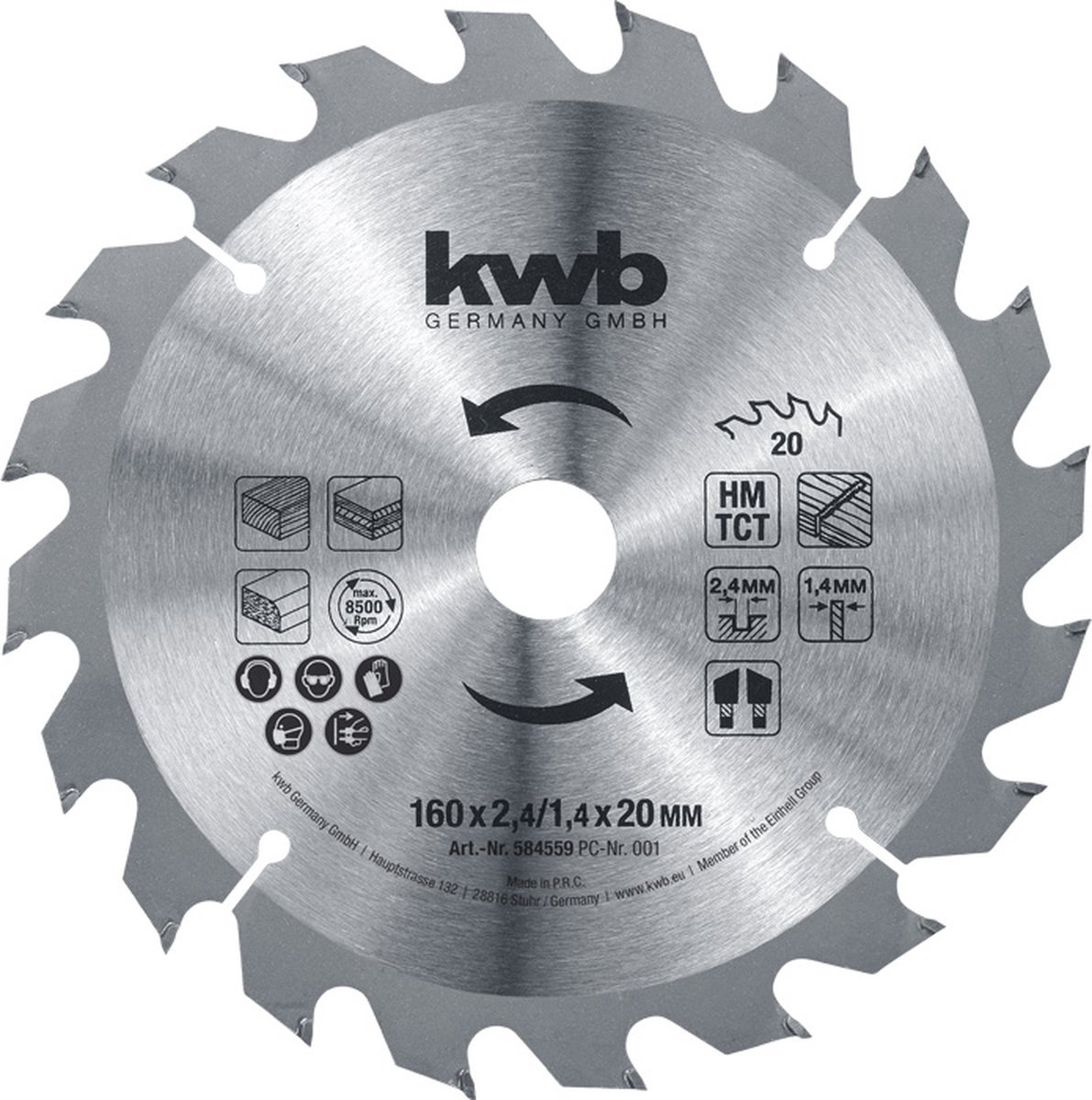 KWB Cirkelzaagblad HM TCT 130 x 16 mm 18T