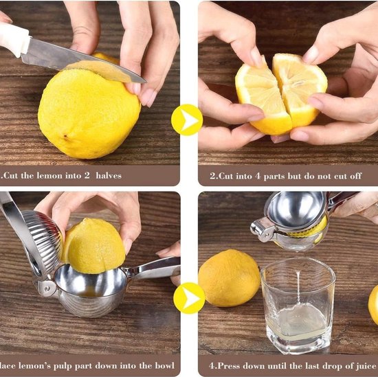 Handmatige Citroenpers - RVS Citrus Juicer voor Efficiënt Sappen — afbeelding 3