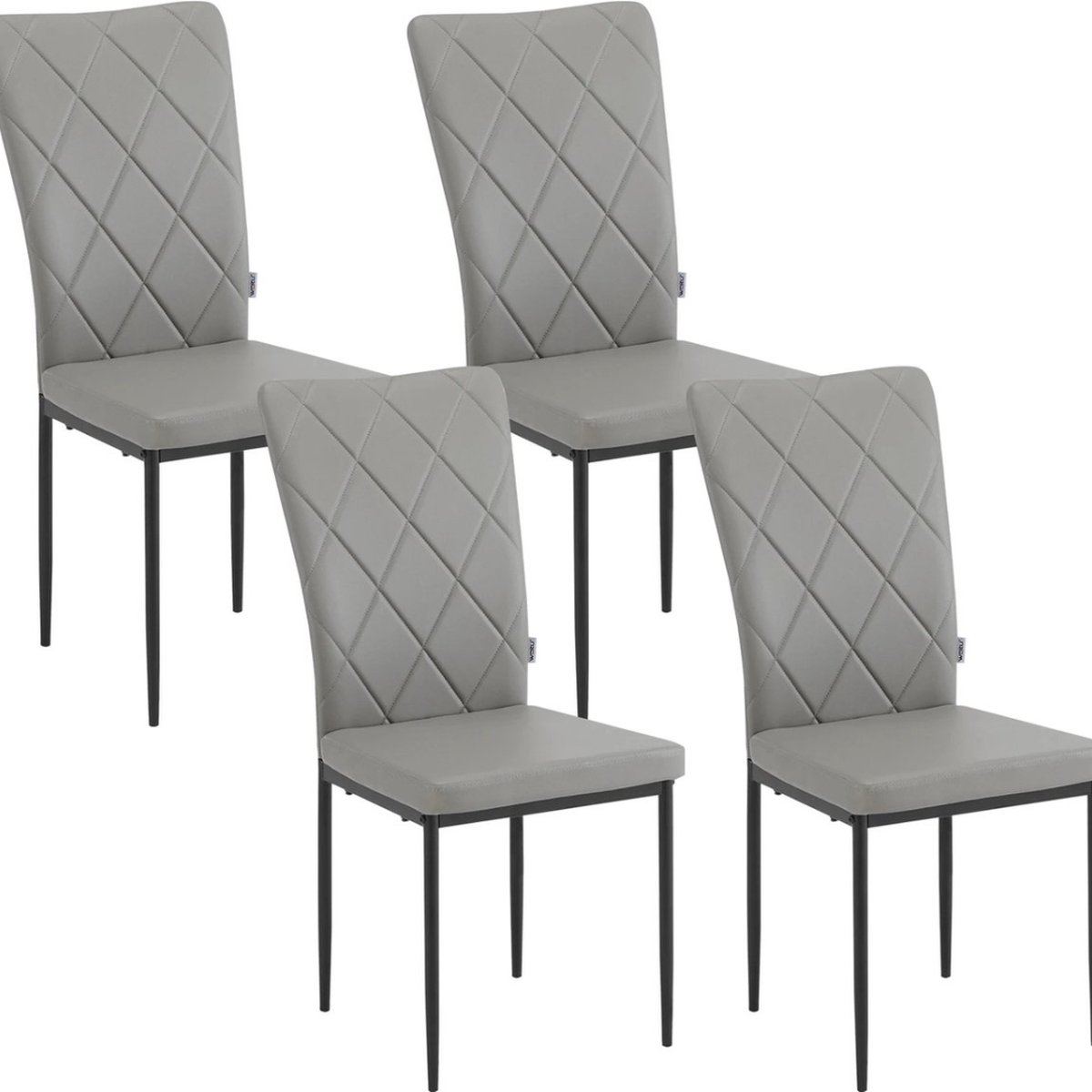 Kunstlederen eetkamerstoelen set Grijs - Eetkamerstoelen - Stoel - Stoelen - 4st. zithoogt
