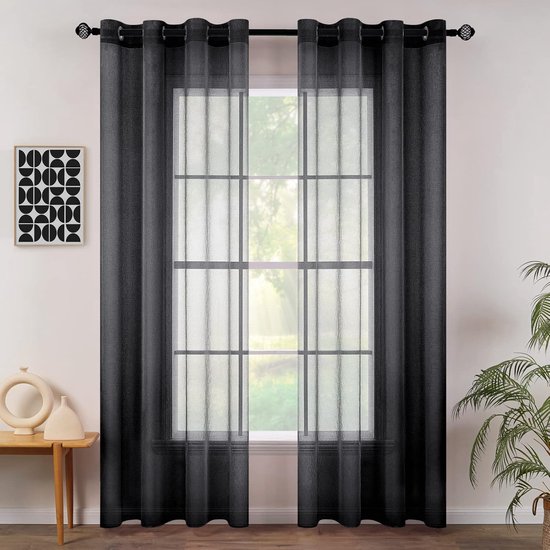 Gardinenbox Voile - Cortina Transparente Con Ojales, 100