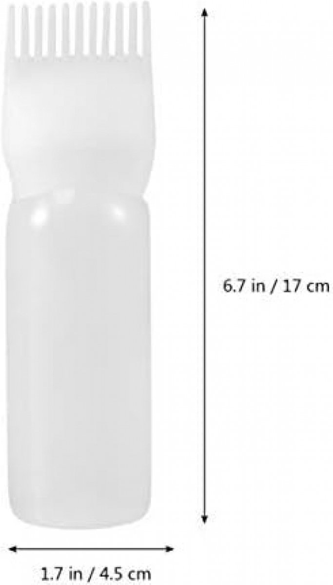 3 stuks - wit - paars - roze - Root Comb Applicator Flessen Plastic Navulbare Flessen Haarverf Flessen met Gegradueerde Schaal voor Kapsalon - Applicatorflesjes haar - 16*4.5 cm - 160 ml - plastic - haarkleurmiddel penseelfles - kleurstyling gereedsc van Merkloos — afbeelding 2