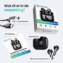 Inhoud van de verpakking: USB-C kabel, handleiding, oplaadcase en oordopjes.