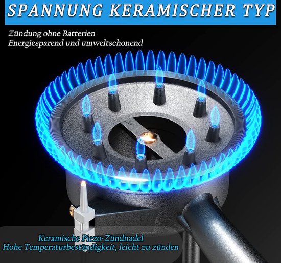 Camping Kookstel - Kooktoestel - Kampeer kookstel - Gasstel - Gaspit - Kookplaat - Elektronische ontsteking - 2 Pits - met koffer - 8 Gasflessen van Camping — afbeelding 4