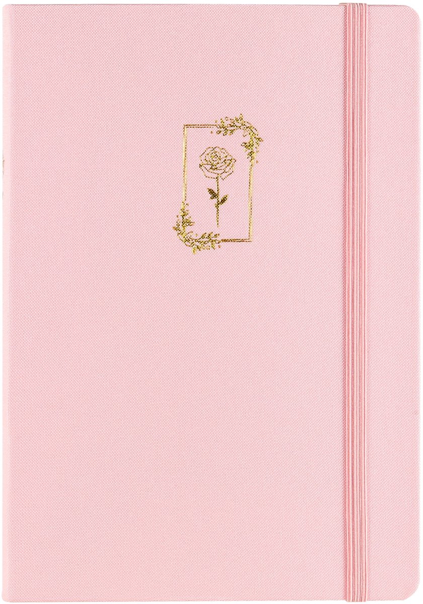 Victoria's Journals Bullet Journal - Notitieboek A5 - 160 gsm - Luxe Hardcover Notebook Dotted - Lichtroze