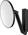 LED-verlichting 5-voudige vergroting - Wand-Make-Up-Spiegel met zwenkarm - Tuimelschakelaar Cosmetische spiegel zwart mat - iLook_Move scheerspiegel wandmodel