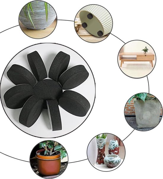 DARENYI 48 onzichtbare pootjes voor vazen, antislip poten voor bloempotten, binnen en buiten, bloemen en planten, voorkomen krassen op de vloer