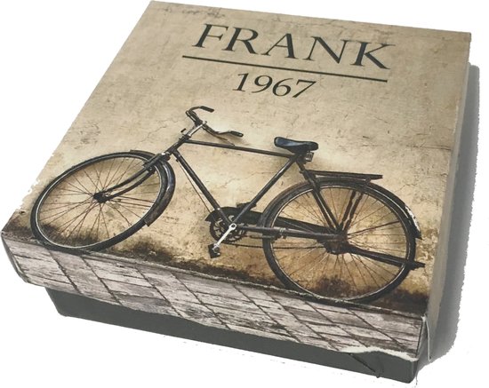 Frank 1967 - 7FB-0761 - platte kralenarmband heren - zwart agaat, turqoise, howliet en staal - 4*2 mm