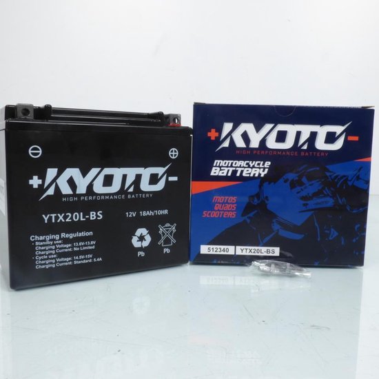 batterij sla kyoto voor quad yamaha 700 yfm g grizzly 2007 tot 2018 ytx20l-bs sla / 12v 18ah nieuw