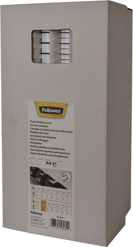 Fellowes Bindruggen - 6mm - 21rings - A4 - blauw - 100stuks | bol