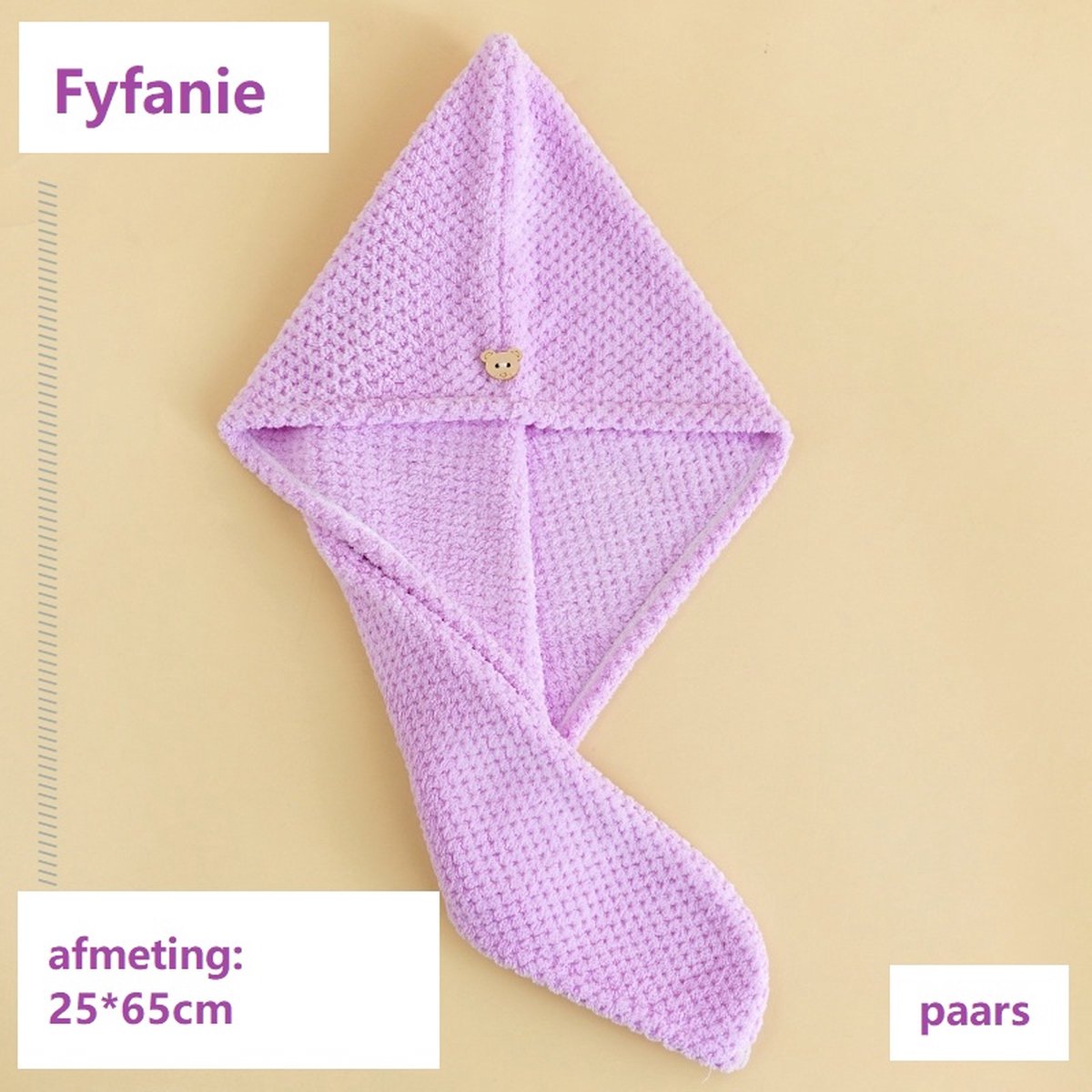 Haarhanddoek - hoge kwaliteit-sneldrogend- luxe - Microvezel - lang haar -Haardoek - Kleur: Paars