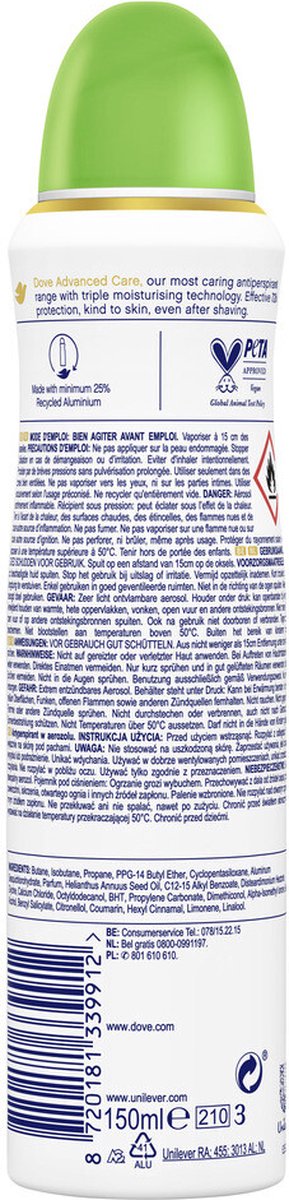 Goedkoopste Dove - Deodorant - Spray - Cucumber & Green Tea Scent - 150ml