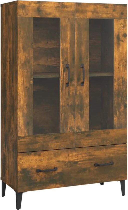 Vitrine 60 x 40 x 200 cm, vitrine de salle à manger sur pied avec 3 tiroirs et 2 étagères, 2