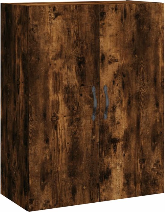 vidaXL Wandkast 69,5x34x90 cm bewerkt hout wit, hangkast, muurkast, opbergkast, hangende kast, kast, tv-kast, televisiekast, wandmeubel, zwevende kast
