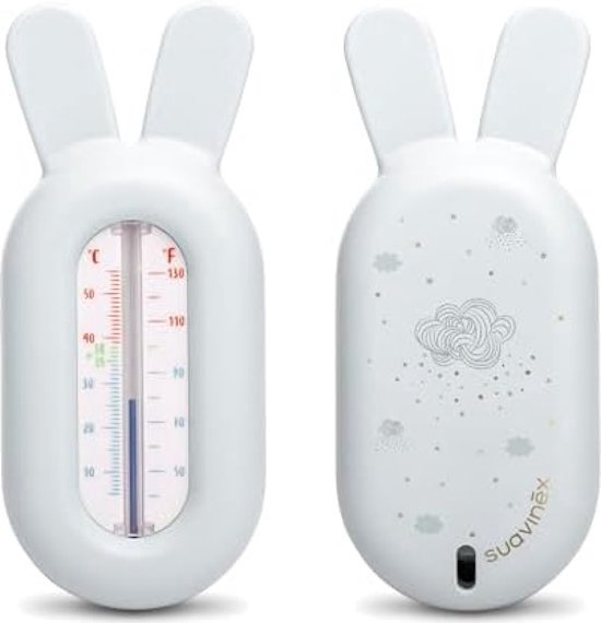 Lantelme Bath Thermometer, 2 Pieces, for Babies and Children, Analog Bathtub, Bath Water Thermometer, Fish Blue, White 7556