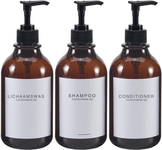 MAISONOVO Shampoo-dispenser voor douchewand 3 kamers