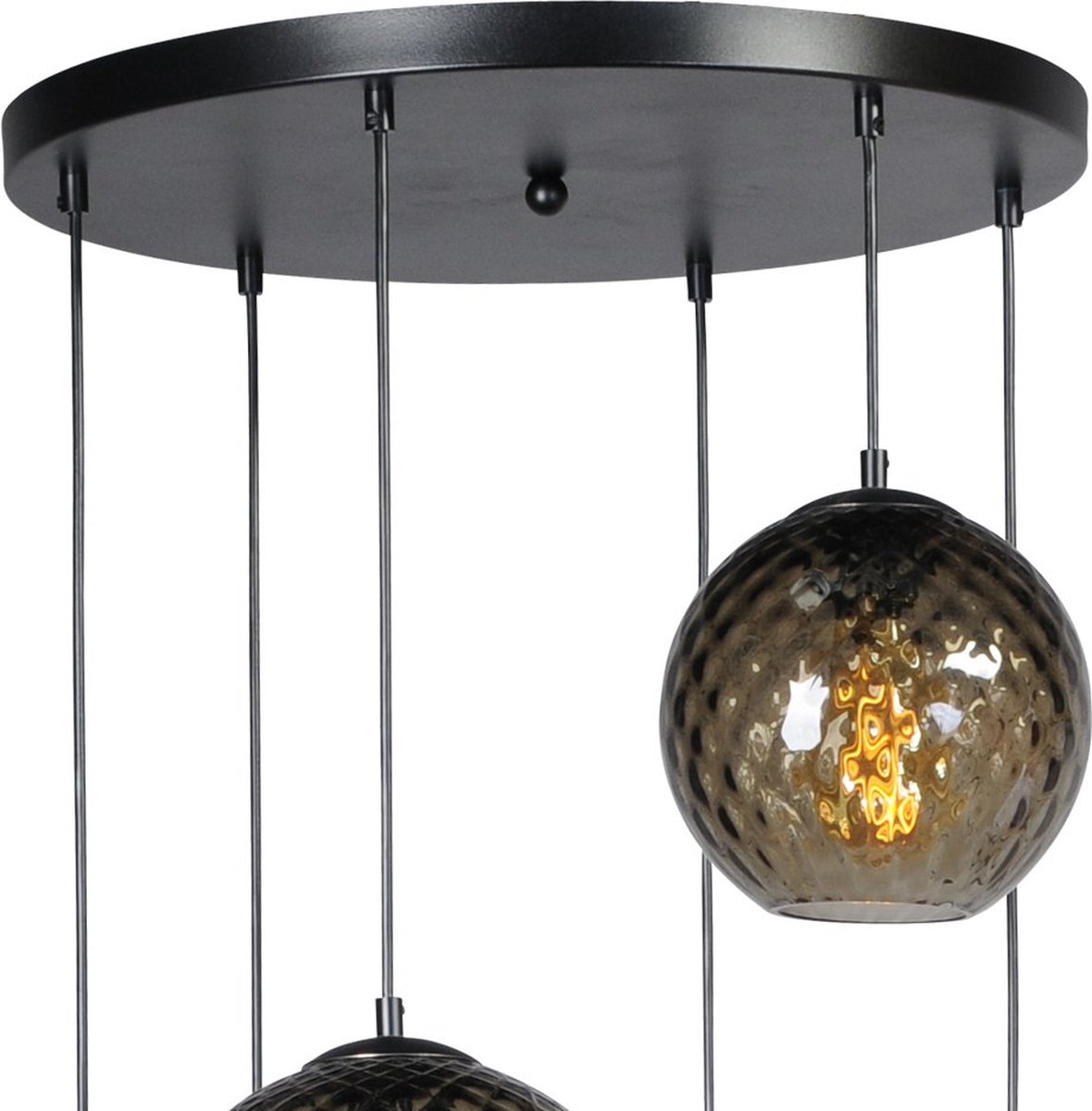 Masterlight Baloton Hanglamp - Ø50cm - 6-lichts E27 - Zwart