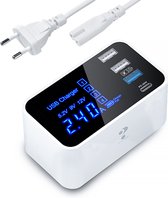 YONO Oplaadstation met Voeding - Super Oplader - 4 Poorten - Usb A - C - Lader met Stekker - Wit