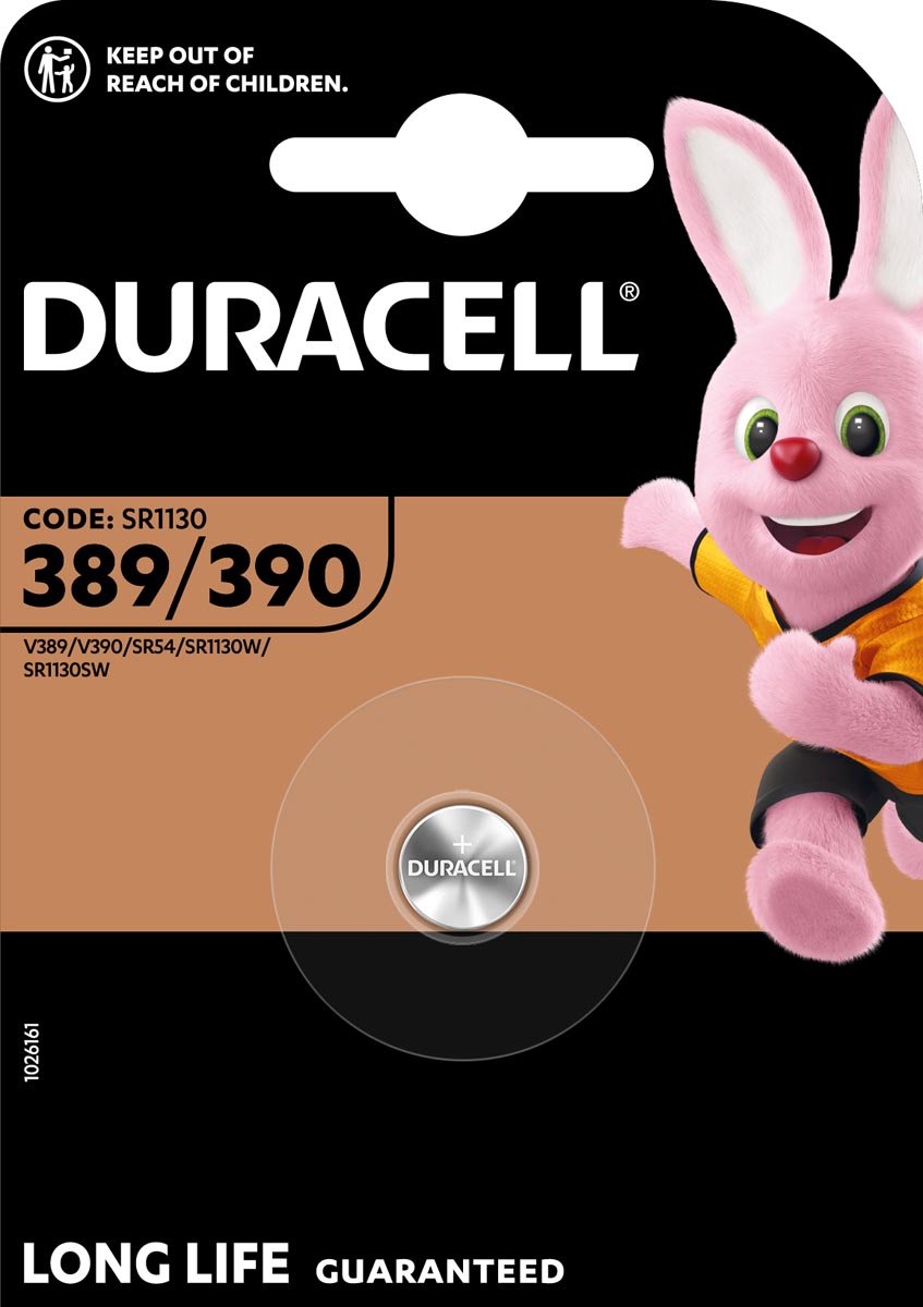 10 Stuks - Duracell 389-390 / G10 / SR1130W 1.5V 85mAh knoopcel batterij
