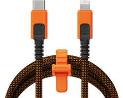 Cable Xtreme USB-C / Lightning, 1,5m, Noir/Orange