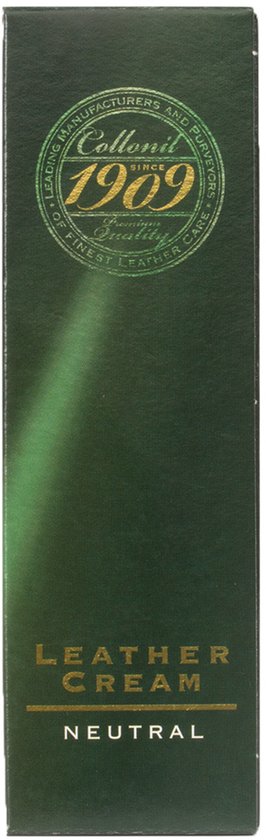 Collolil 1909: Doos voor leercrème neutraal. Groene doos met een glanzende groene gradiënt.