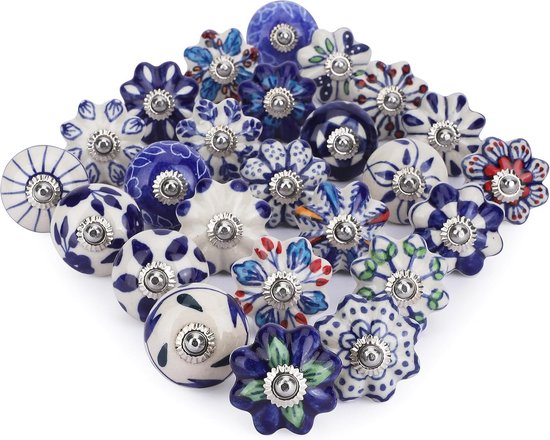 Lade Handgrepen Keramiek, Senteen 15pcs Kast Knoppen Vintage Keramische Deurknoppen Kast Knop