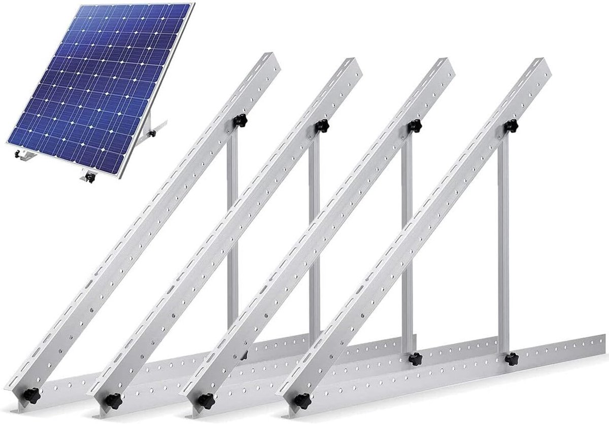 Universele Zonnepaneelhouder 1140 mm voor Plat Dak - Instelbare Hellingshoek en Bevestiging voor Zonnepanelen 100W-600W