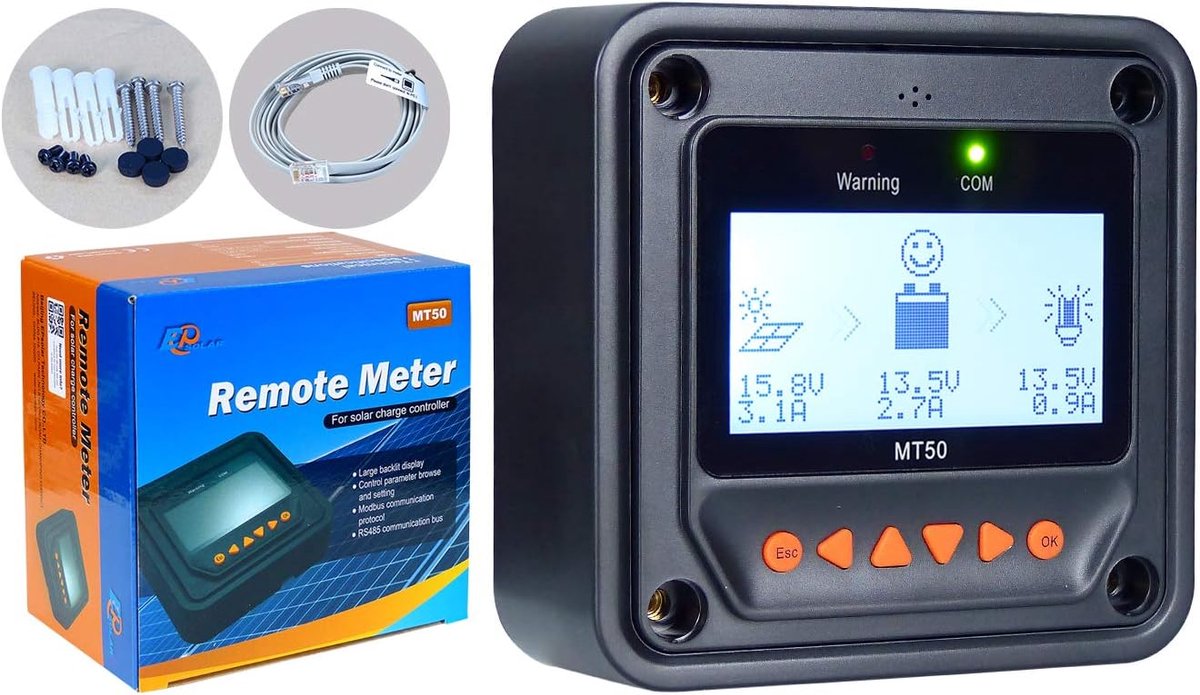 Afstandsbediening Meter voor MPPT Solar Laadregelaar met LCD Scherm