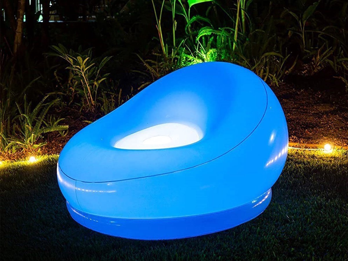 Opblaasbare sofa - ingebouwde led verlichting - inclusief afstandsbediening - waterdicht - antislip - comfortabel - fauteuil - loungestoel - pvc - outdoor stoel - stevig