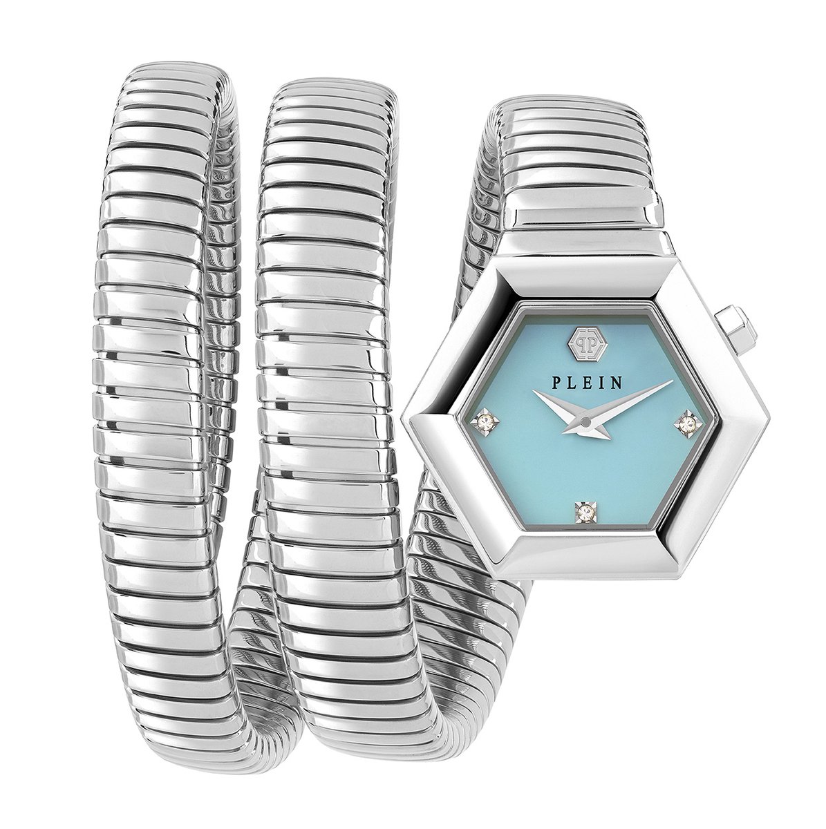 Philipp Plein $Nake Hexagon PWZAA0625 Horloge - Staal - Zilverkleurig - Ø 28 mm