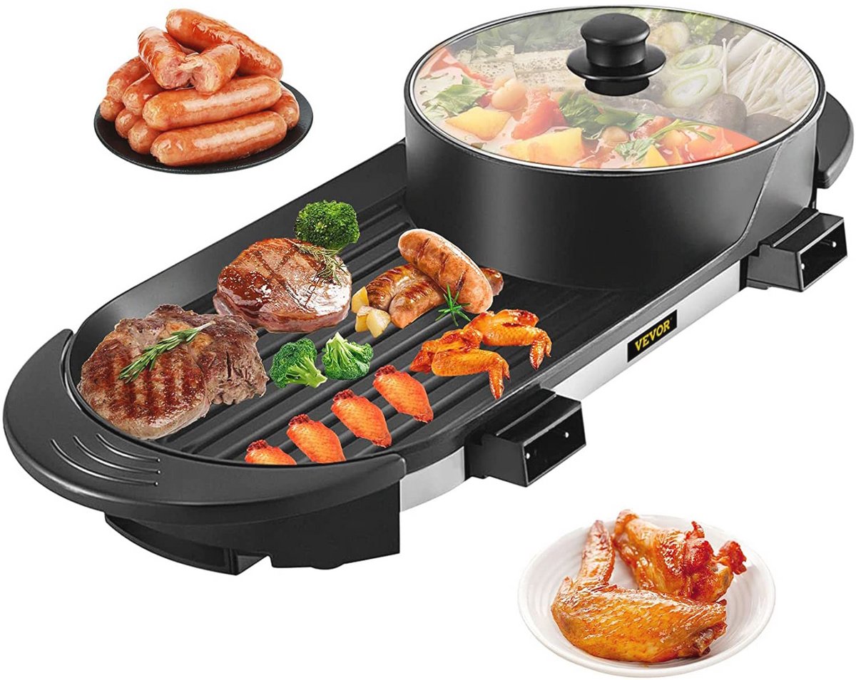 Multifunctionele 2-in-1 BBQ Grill en Hot Pot met Thermostaat - Ideaal voor Feesten en Fami