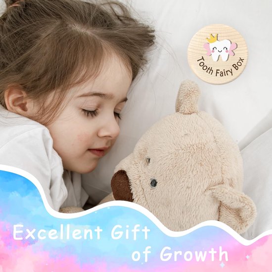 Tandendoosje-tandendoosje jongens-Kraamcadeau-Baby cadeau-tandendoosje meisjes-Inclusief 1 kleine tang-tandendoosie hout-Sectie B van Sytaun — afbeelding 2