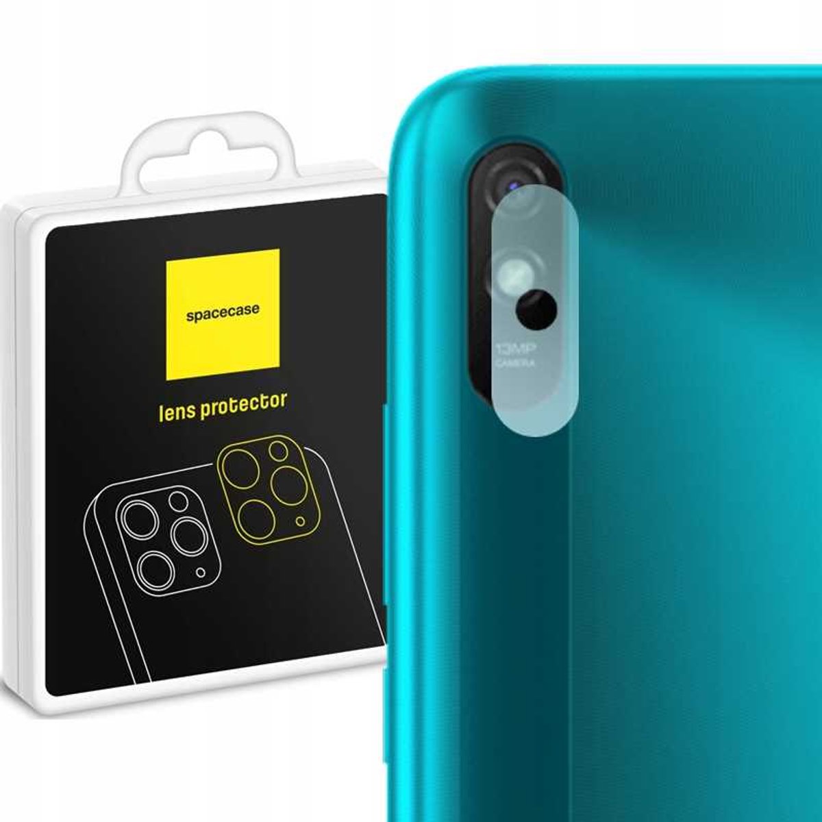 Spacecase Case Voor Xiaomi Redmi 9A 9At Camera Glazen Telefoon