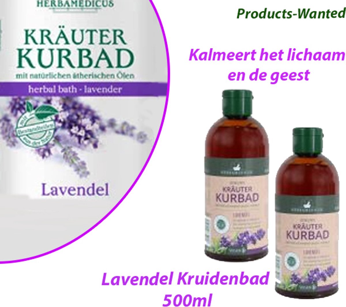 2-Flessen Lavendel kruidenbad 500ml