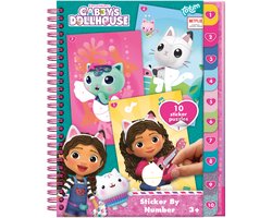 Gabby's Poppenhuis Totum sticker puzzelboekje inclusief kleurplaten vakantieboek 10 stickerpuzzels - sticker by number vakantie doeboek Gabby's Dollhouse