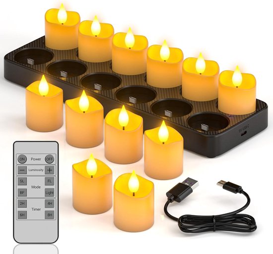 12 stuks drijvende LED-kaarsen, hangende drijvende kaarsen zonder vlam Magische kaarsen met afstandsbediening Batterijgevoede flikkerende kaars voor Halloween, Kerstmis, feestjes, bruiloften