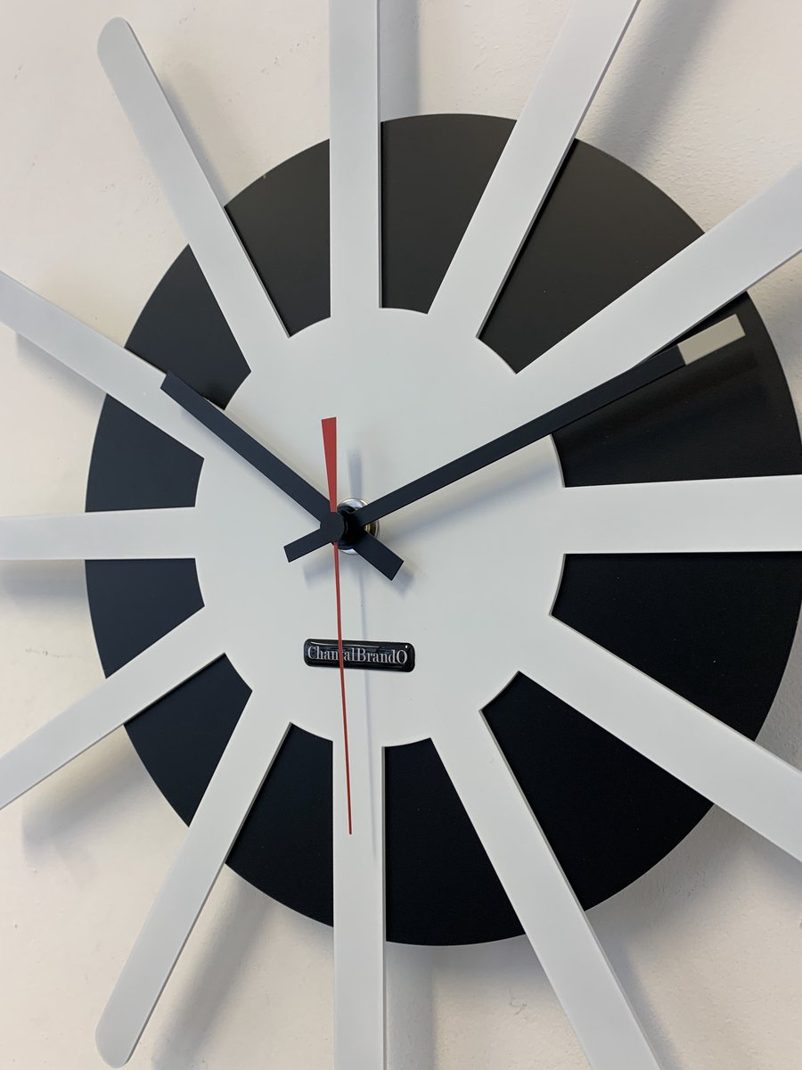 MOSACLOCK * ETOILE BLANC & NOIR ** Wandklok Modern Industrieel Design **