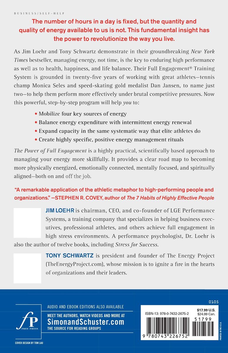 The Power of Full Engagement - back cover