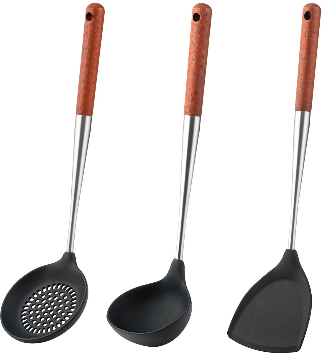 My Ninki ® Complete Set van Hittebestendige Siliconen Keukengerei met Ergonomische Handgrepen voor Optimaal Kookgemak