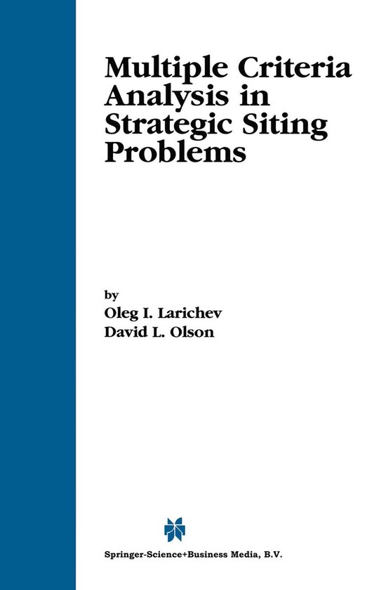 Multiple Criteria Analysis in Strategic Siting Problems - cover