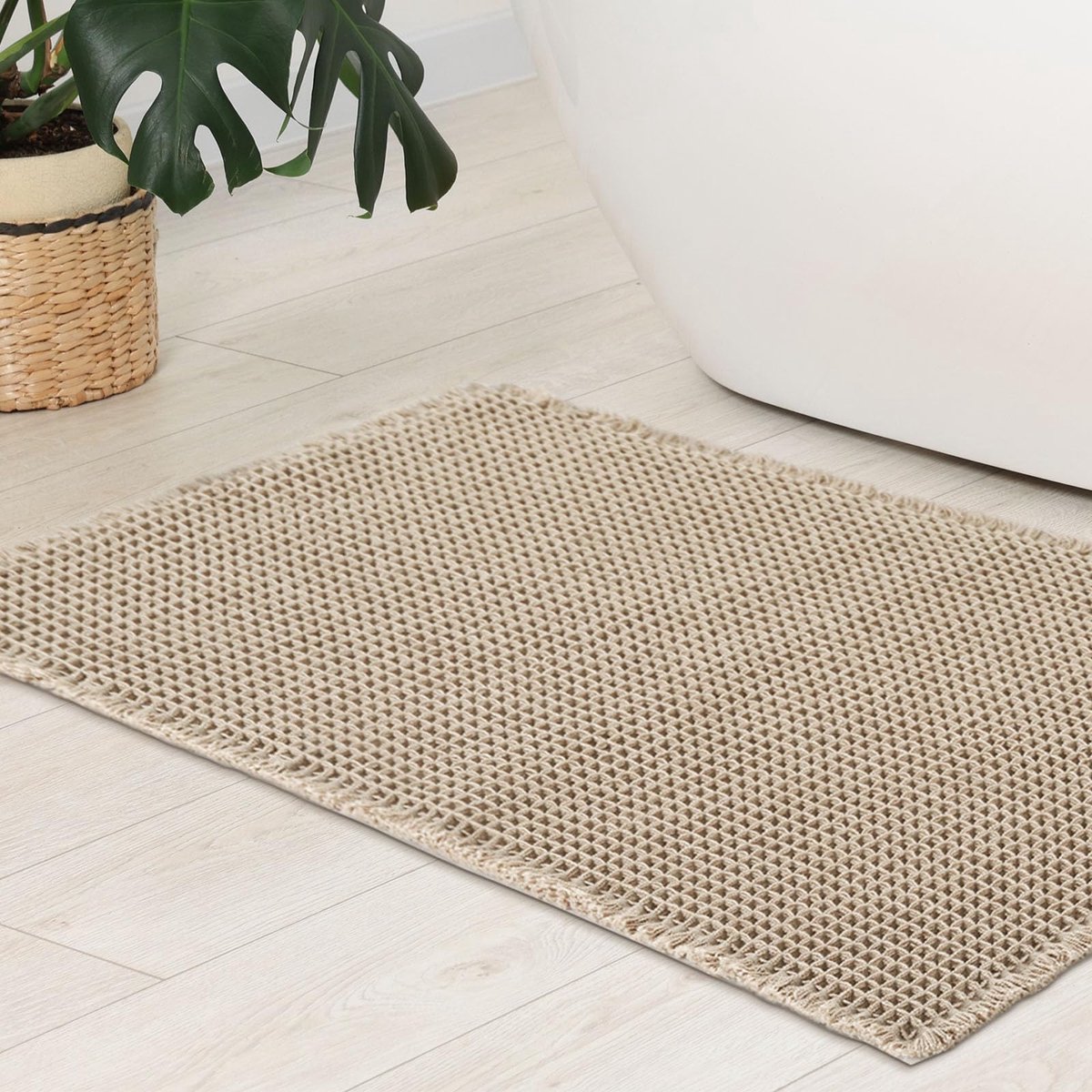 My Ninki ® Ultradunne Antislip Badmat met Superieure Absorptie en Wafelstructuur voor Comfort en Stijl