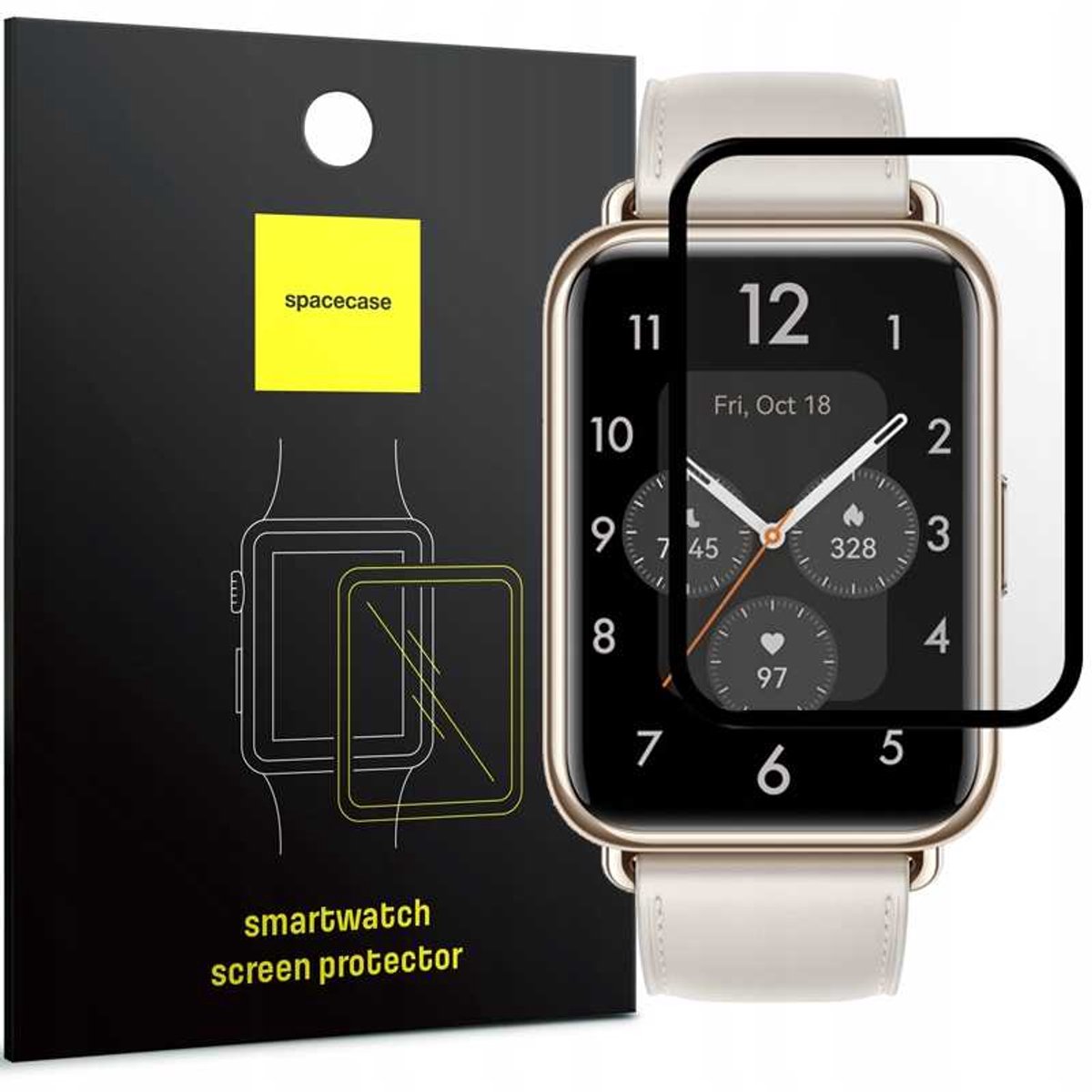 Spacecase Gehard Glas Voor Huawei Horloge Fit 2 Beschermende Hybride
