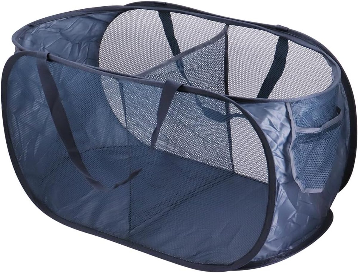 Goedkoopste Lichtgewicht Opvouwbare Dubbele Wasmand voor Slaapkamer en Gezin - Blauw