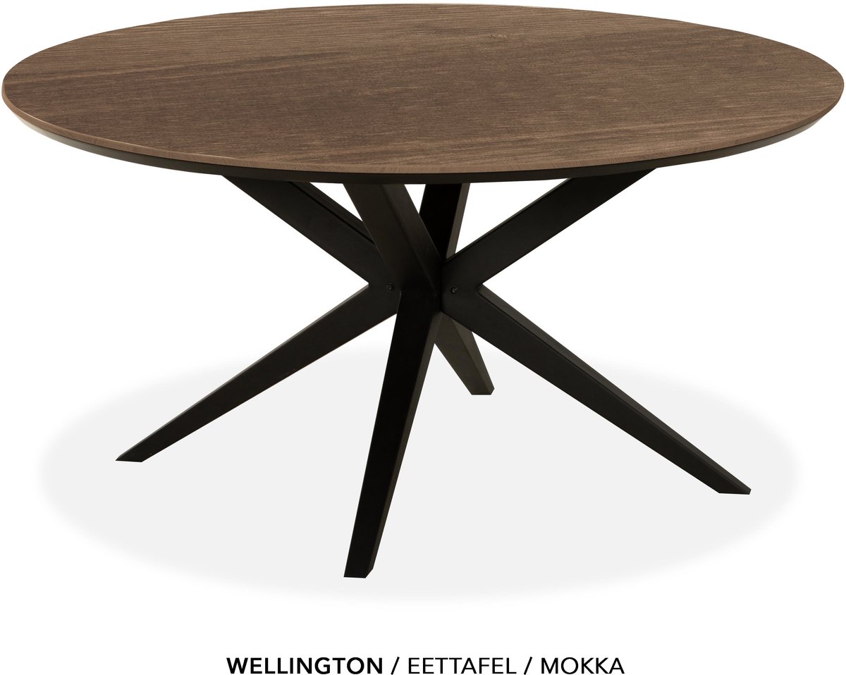 Maxfurn Eettafel rond met verjongde rand | Zeer krasvast | Kleur: Mokka | diameter 140cm