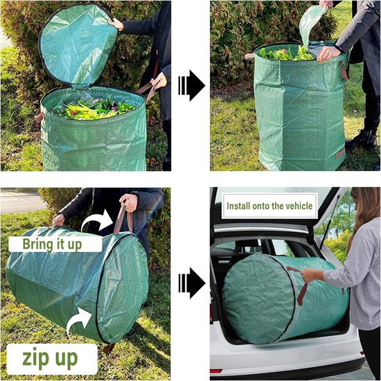 Zeer Ruime Tuinafvalzak Set van 2 met Zelfstandig Ontwerp en Waterafstotende Eigenschappen van Glorytec — afbeelding 4