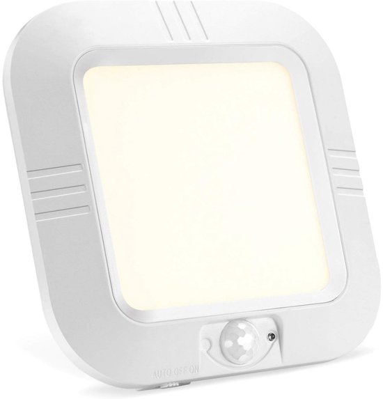 Plafonnier intérieur/extérieur - Plafonnier LED- 180LM - Capteur photoélectrique - Lumière naturelle - Détecteur de mouvement - Fonctionne sur batterie - Convient pour armoire, couloir, placard de sous-sol