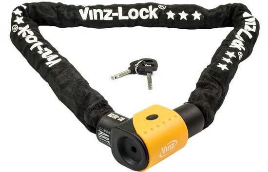 VINZ Jannu ART 3 Goedgekeurd Scooterslot / Fietsslot | ANWB slotentest: Goed | ART 3 Slot voor Verzekering Scooters, Fietsen, E-bikes & Fatbike | Kettingslot van 100 cm |Lichtgewicht 2,9 kg | 10mm Gehard Stalen Schakels