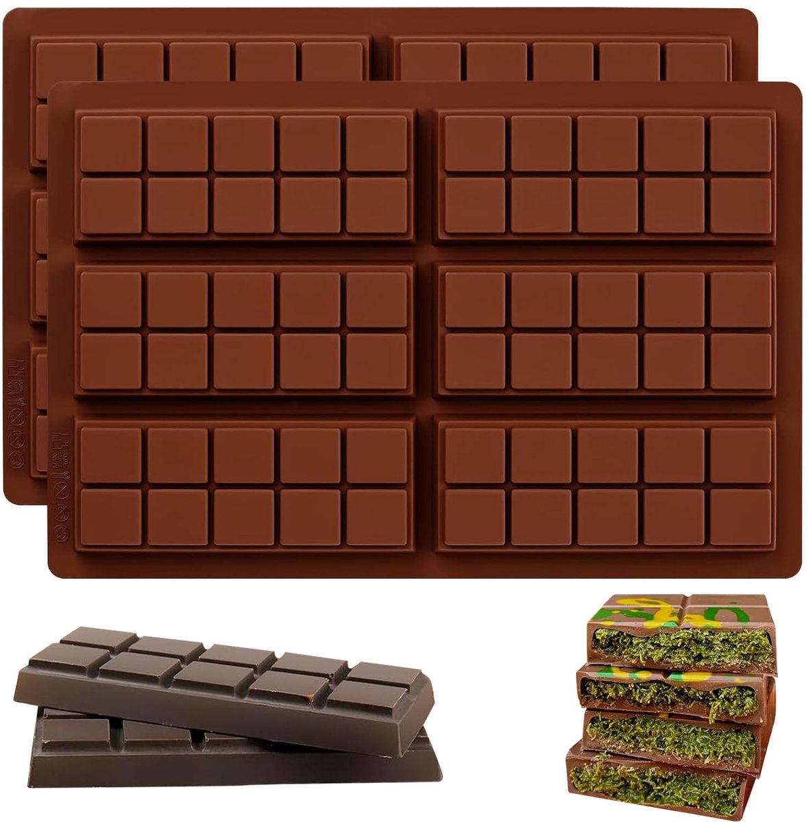 My Ninki ® Siliconen Bakvormen voor Chocolade en Meer - 2 Stuks, BPA-vrij, Anti-aanbaklaag, Veelzijdige Creaties