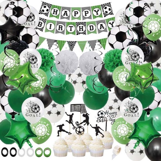 Joya Party® Voetbal Verjaardag Feestset | Decoratie Versiering | Jongens & Meisjes Kinderfeestje Verjaardag | Kinderverjaardag